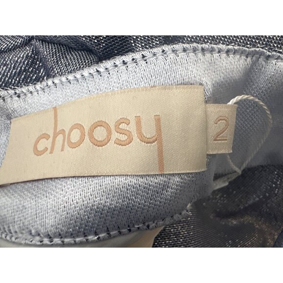 NWT Silver Choosy Dress Size 2 Long Puff Sleeve Ruched Mini Lined 100% Polyester - Picture 6 of 13